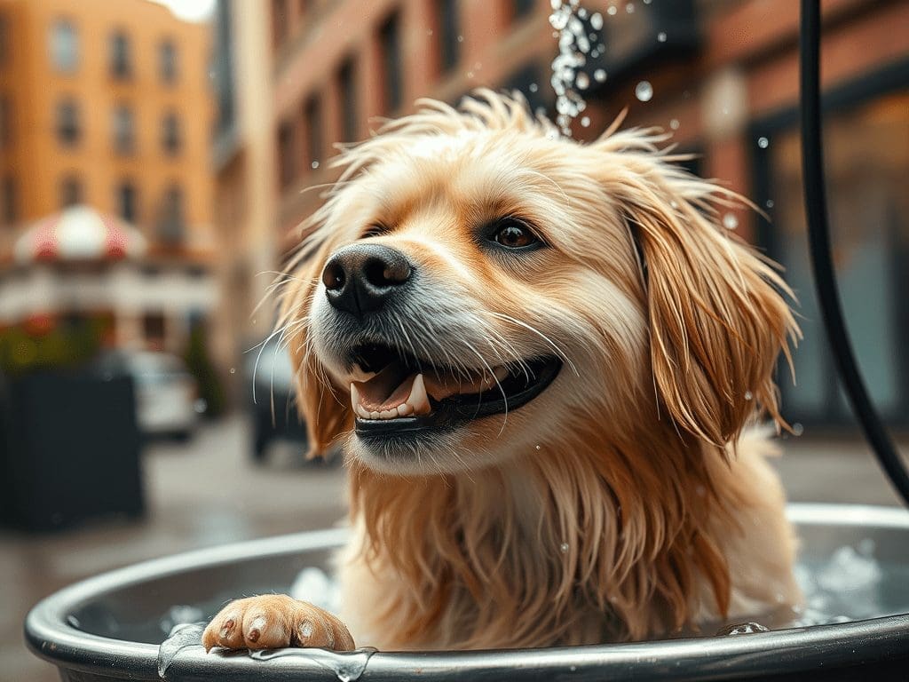 Top Tips for Bathing Double-Coated City Dogs