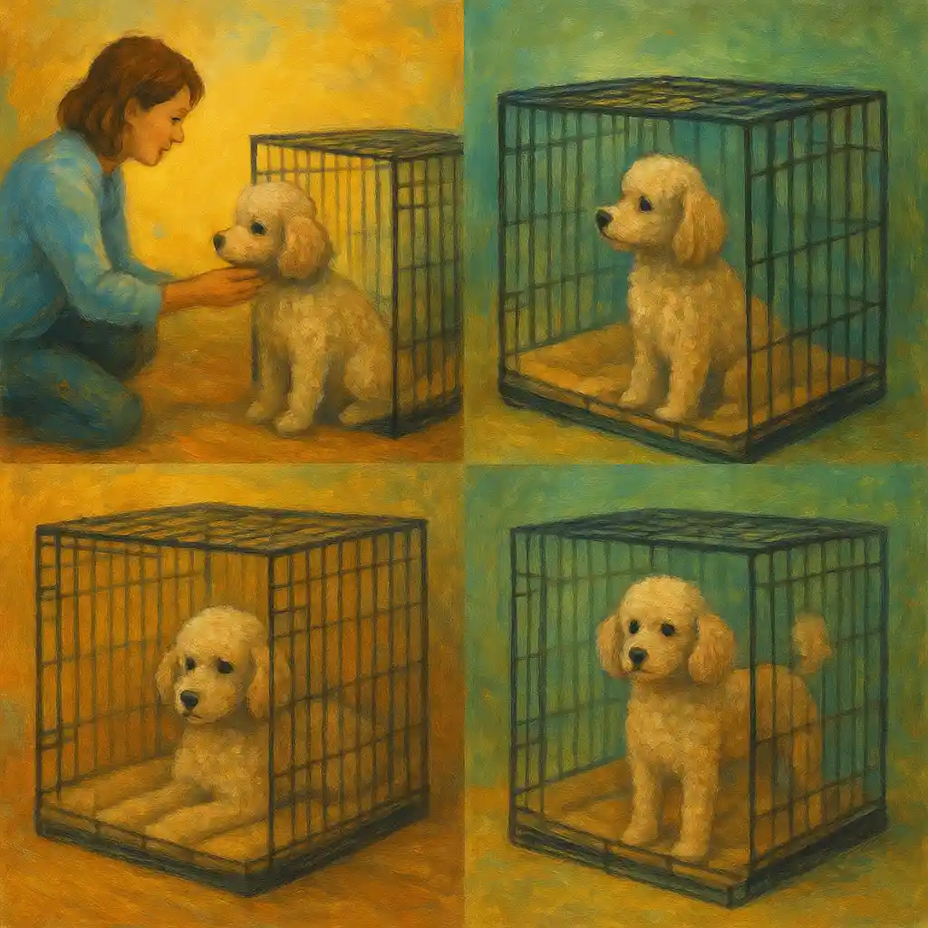Positive crate training for sensitive Poodles, made simple and kind