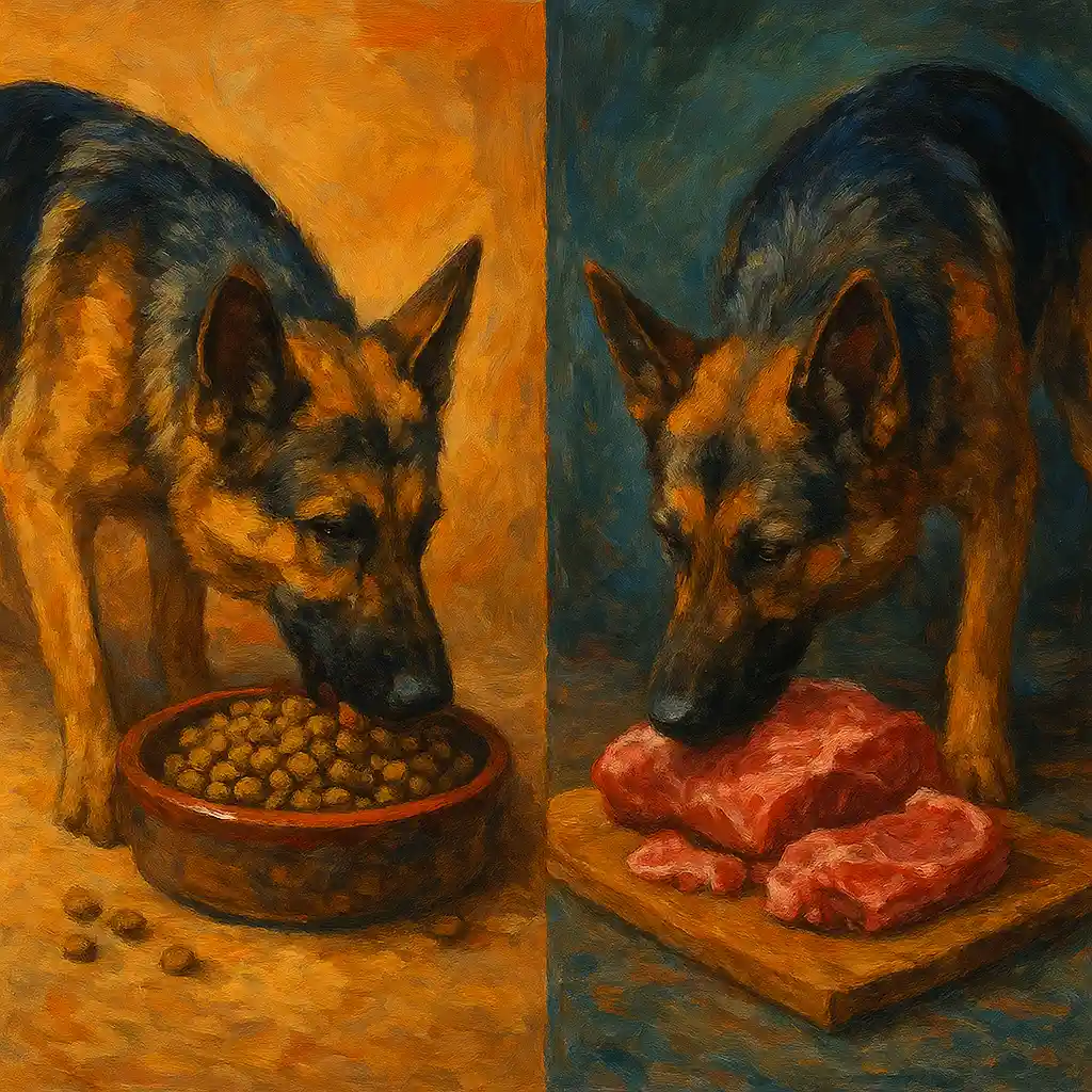 Optimal Diet for Active German Shepherds: Kibble vs. Raw