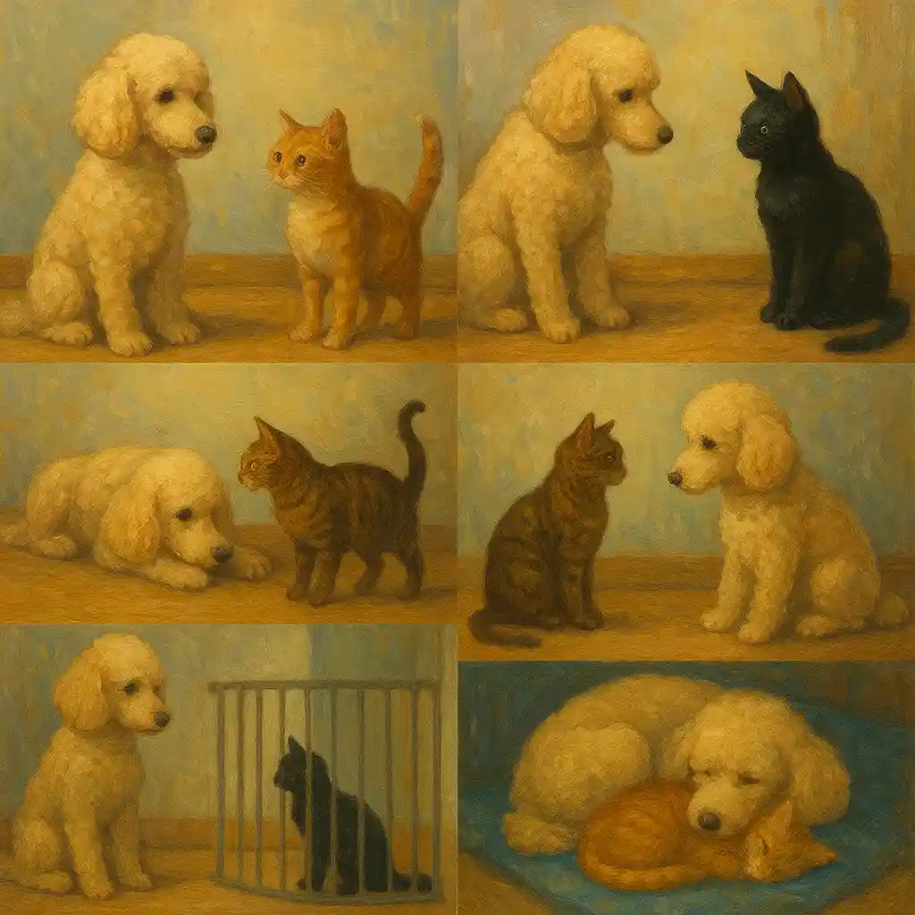 Helping a Poodle and Cat Live Together Peacefully